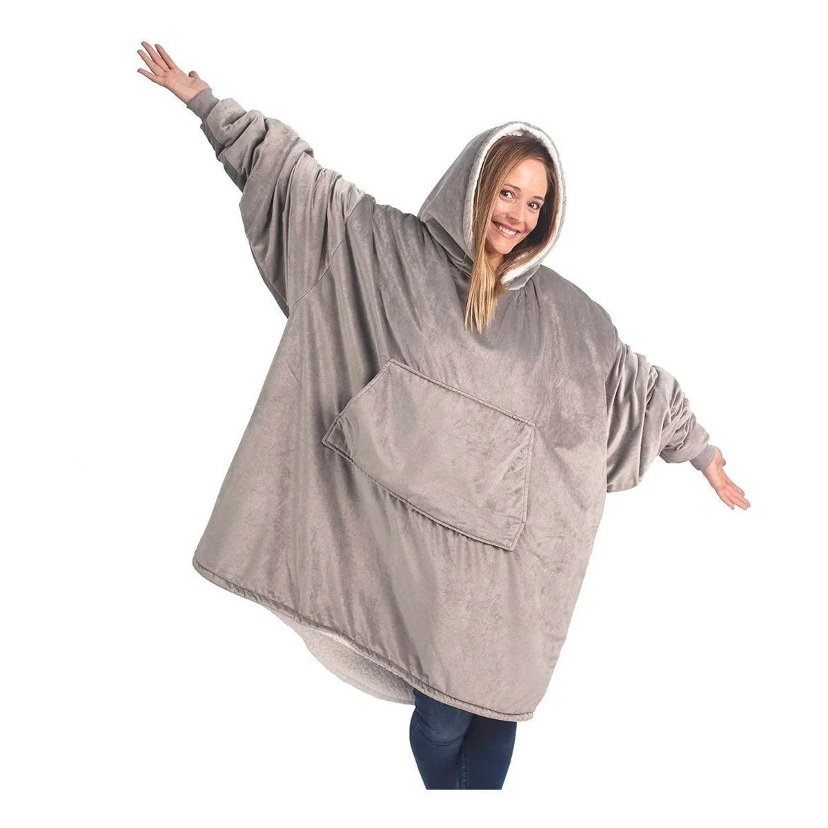 Polerones Felpa Con Capucha Manta Polar Frazada Chiporro Plateado-0