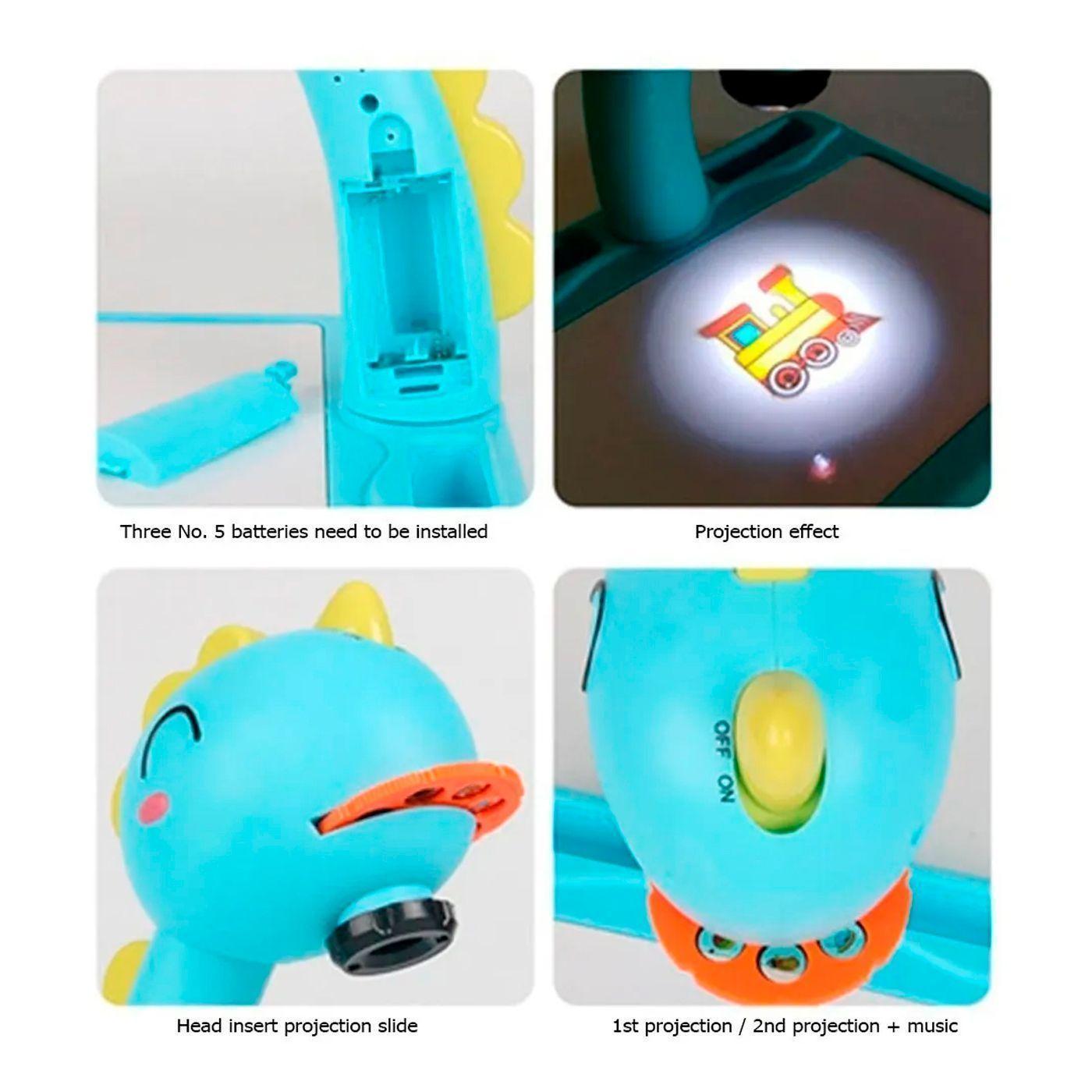 Proyector Tablero De Dibujo Juguete Educativo Aprendizaje Diseño Dragon Verde-2