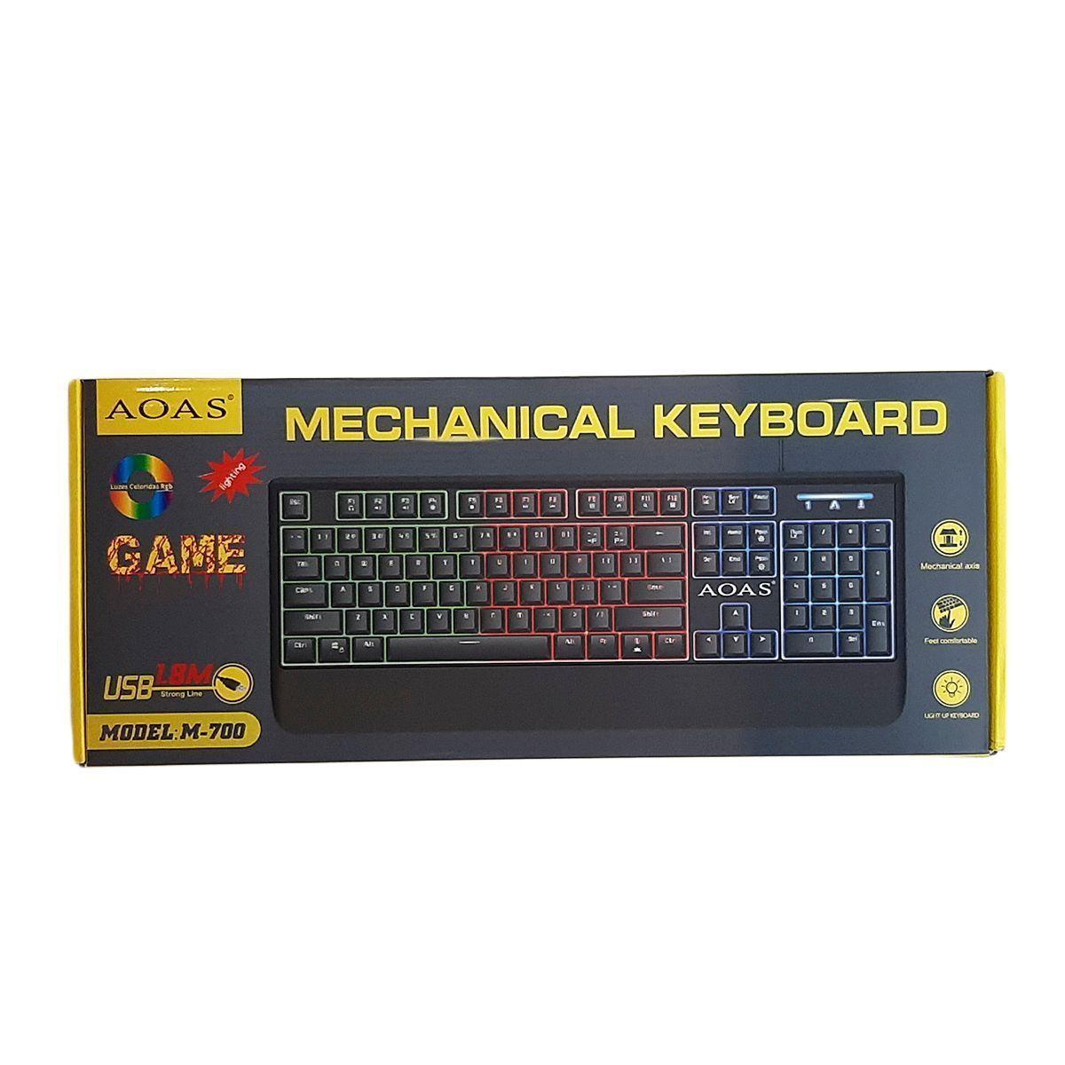 Teclado Mecanico Gamer Rgb Multicolor Aoas M-700 en Español Tecla Ñ-3