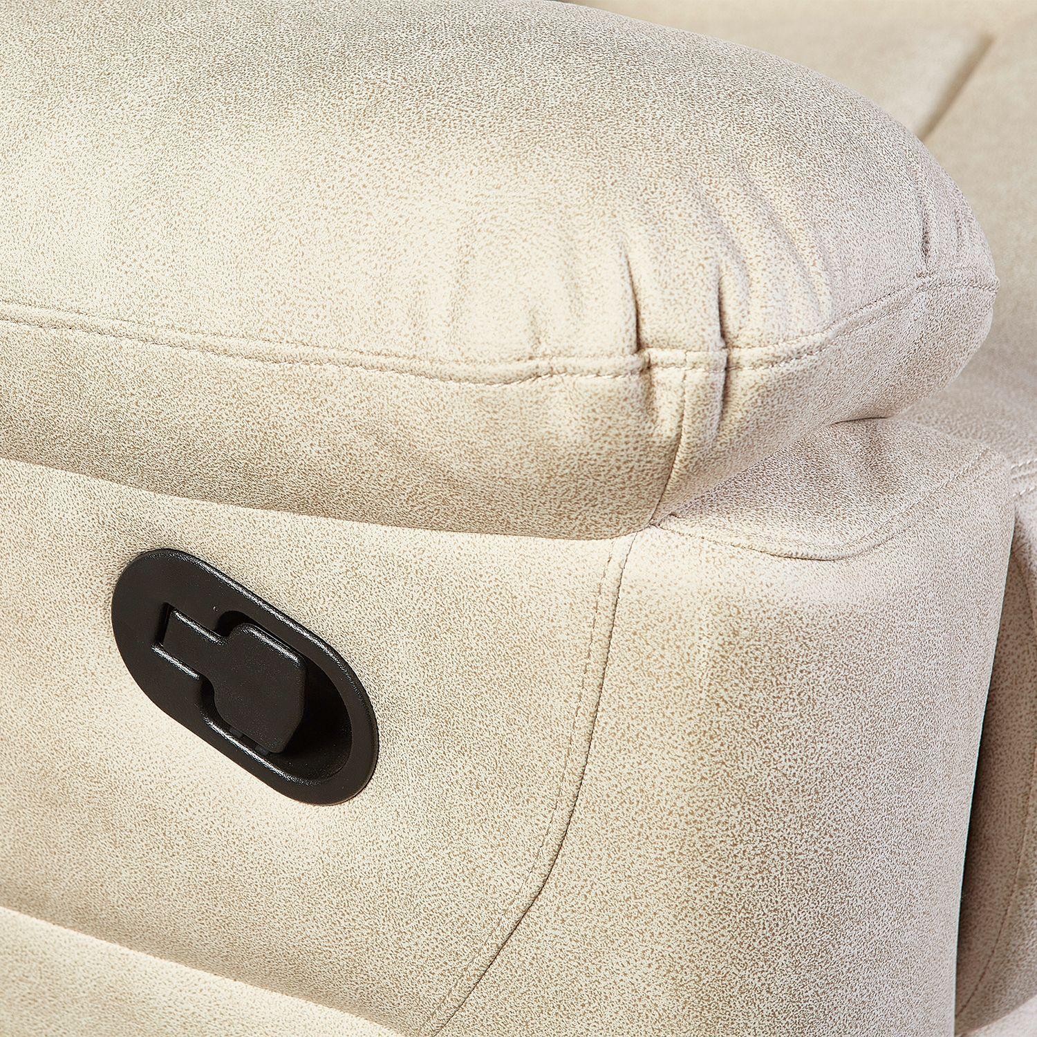 Sofá ODH Reclinable 2 Cuerpos  Cargador Inalámbrico London Café Claro-4