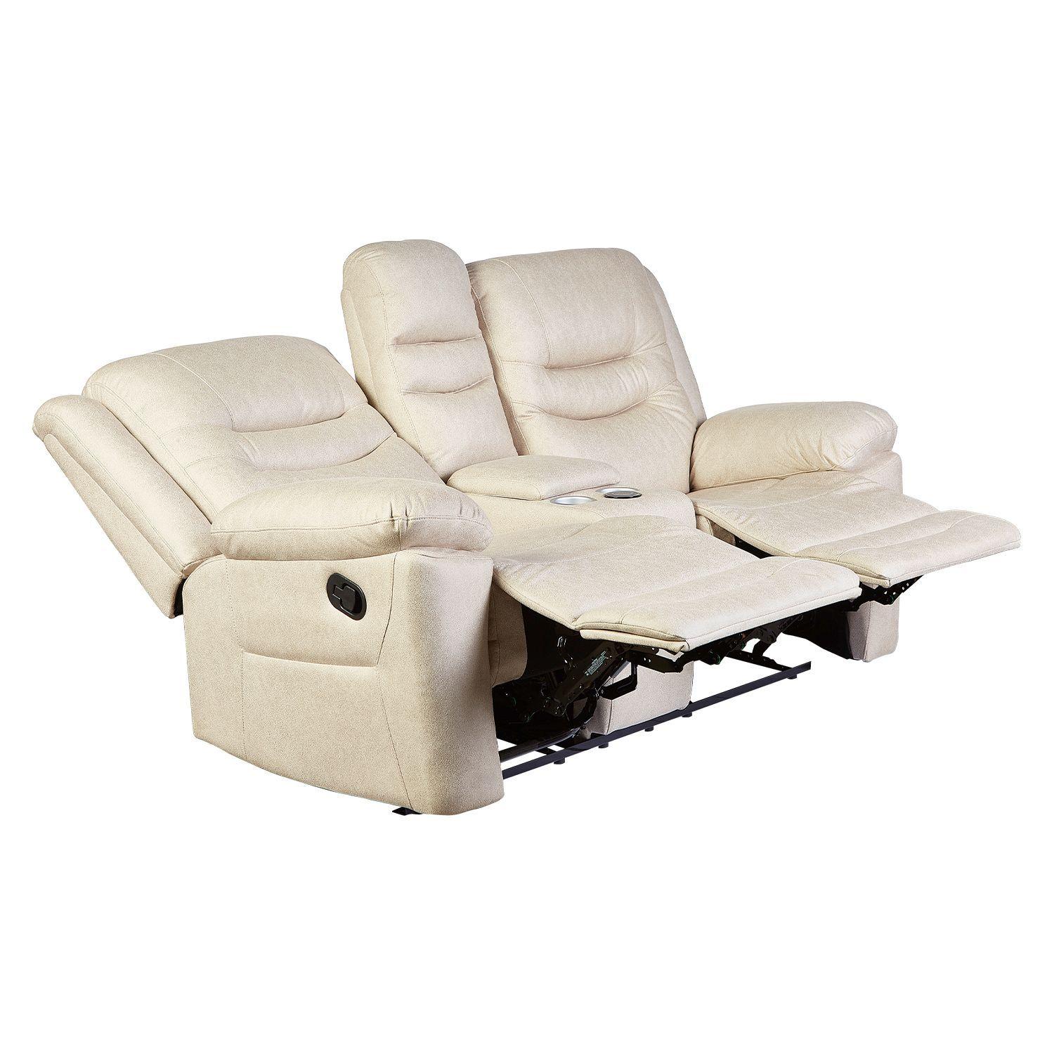 Sofá ODH Reclinable 2 Cuerpos  Cargador Inalámbrico London Café Claro-5