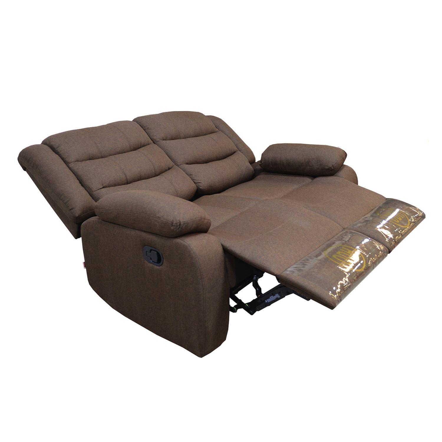 Sofá ODH Reclinable 2 Cuerpos New Italia Lino Chocolate-2