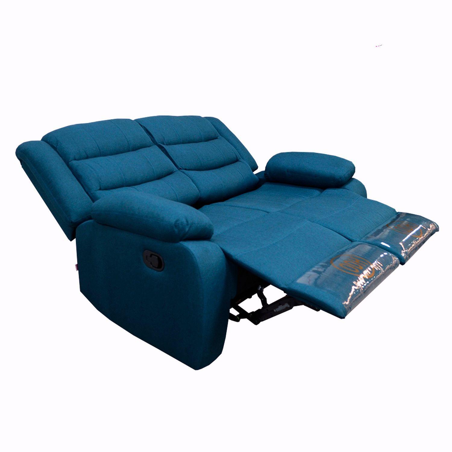 Sofá ODH Reclinable 2 Cuerpos New Italia Lino Azul-2
