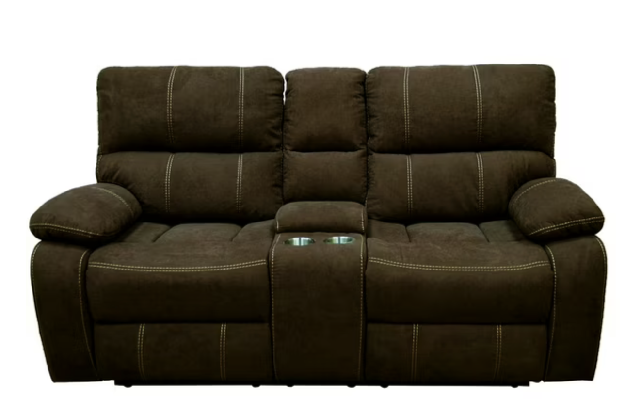 Sofá ODH Eléctrico Reclinable 2 Cuerpos New Venecia Tela Café-0