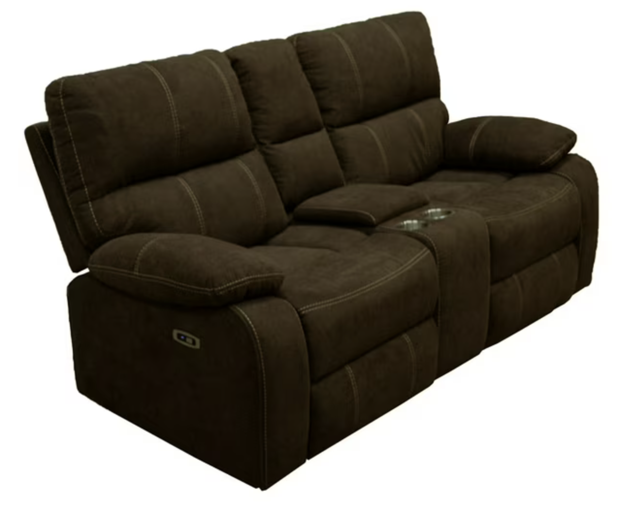 Sofá ODH Eléctrico Reclinable 2 Cuerpos New Venecia Tela Café-1