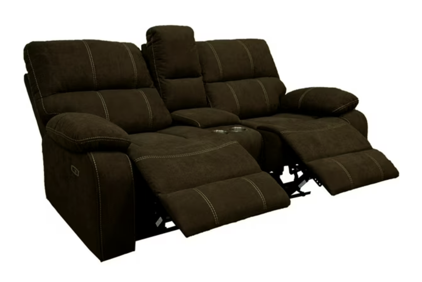 Sofá ODH Eléctrico Reclinable 2 Cuerpos New Venecia Tela Café-2