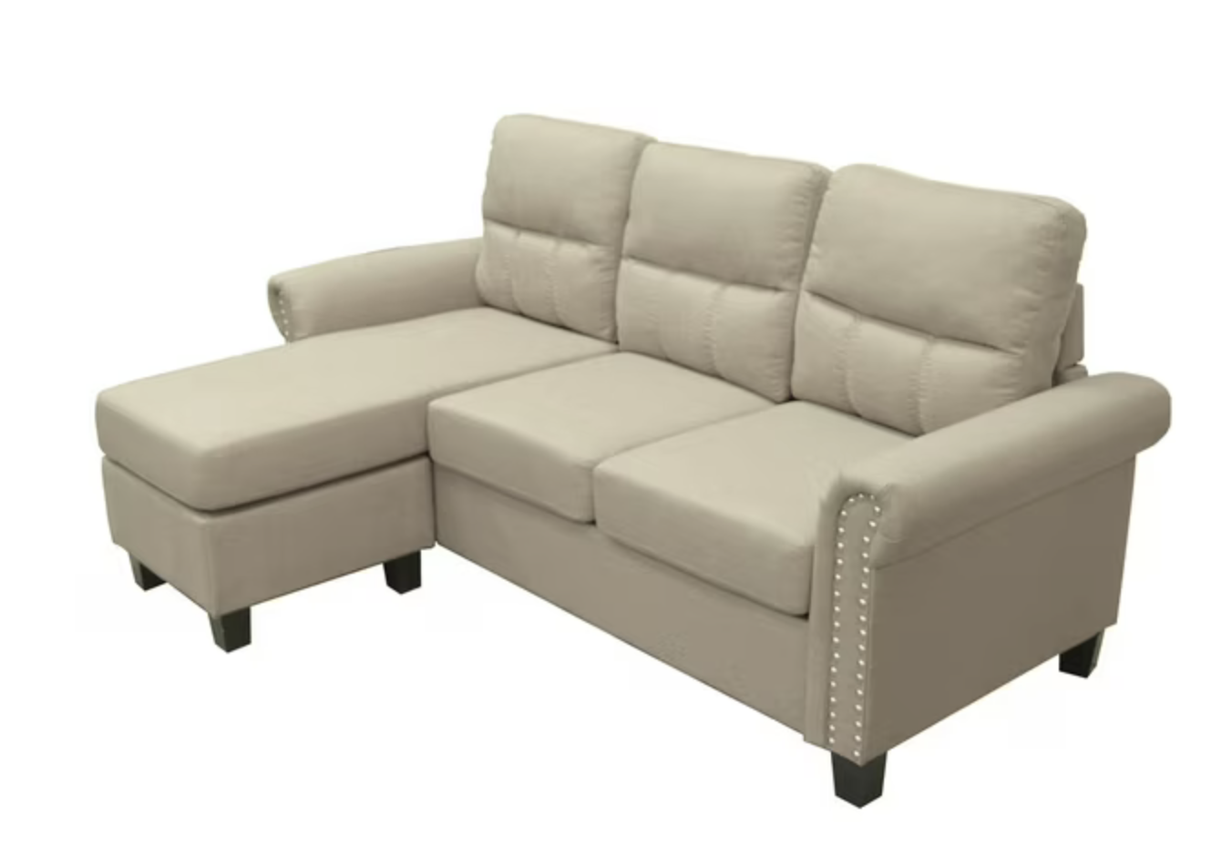 Seccional ODH Reversible Tachas Tela Beige-1