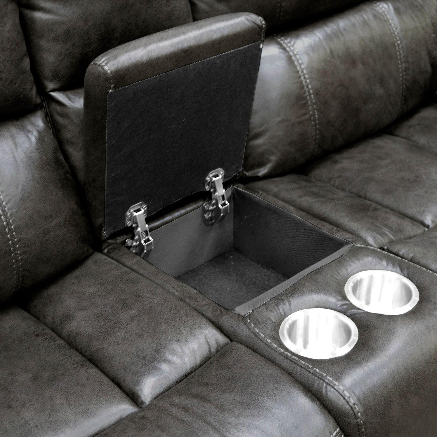 Sofá ODH Eléctrico Reclinable 2 Cuerpos New Venecia Vintage  Gris-1