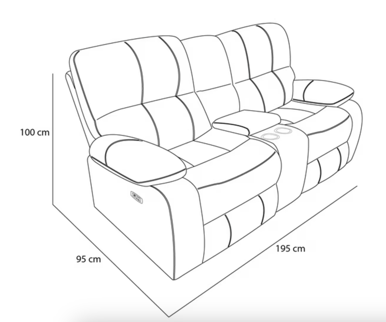 Sofá ODH Eléctrico Reclinable 2 Cuerpos New Venecia Vintage  Gris-3