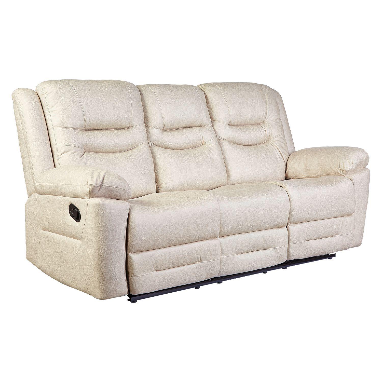 Sofá ODH Reclinable 3 Cuerpos Cargador Inalámbrico London Café Claro-3