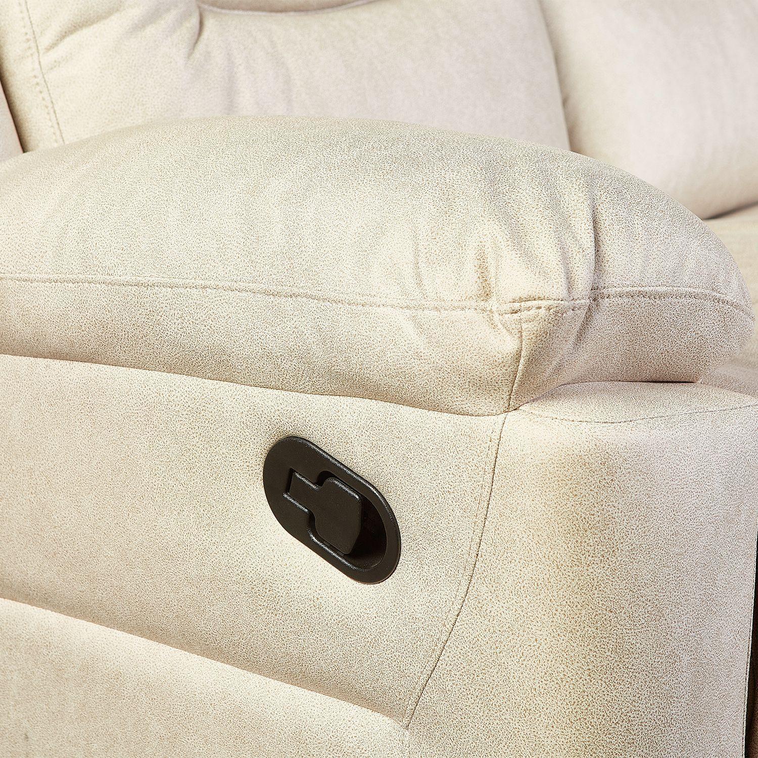 Sofá ODH Reclinable 3 Cuerpos Cargador Inalámbrico London Café Claro-4