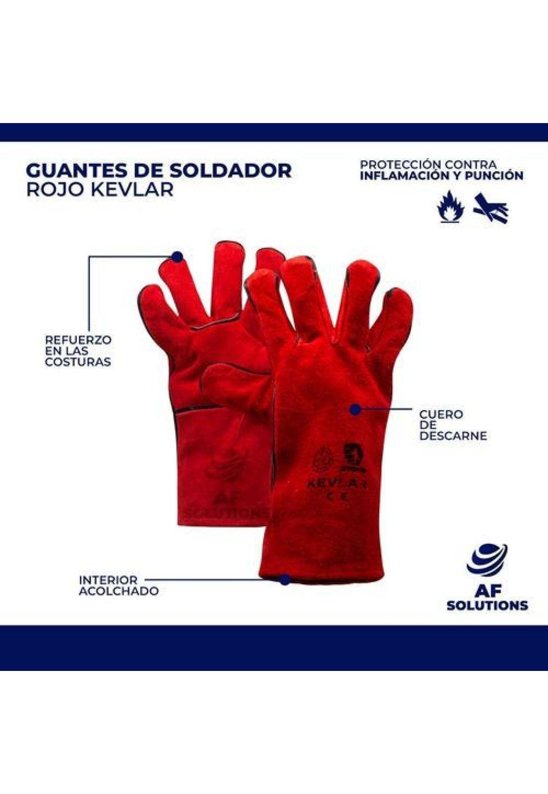 Guante Soldador Rojo/forro Kevlar-3