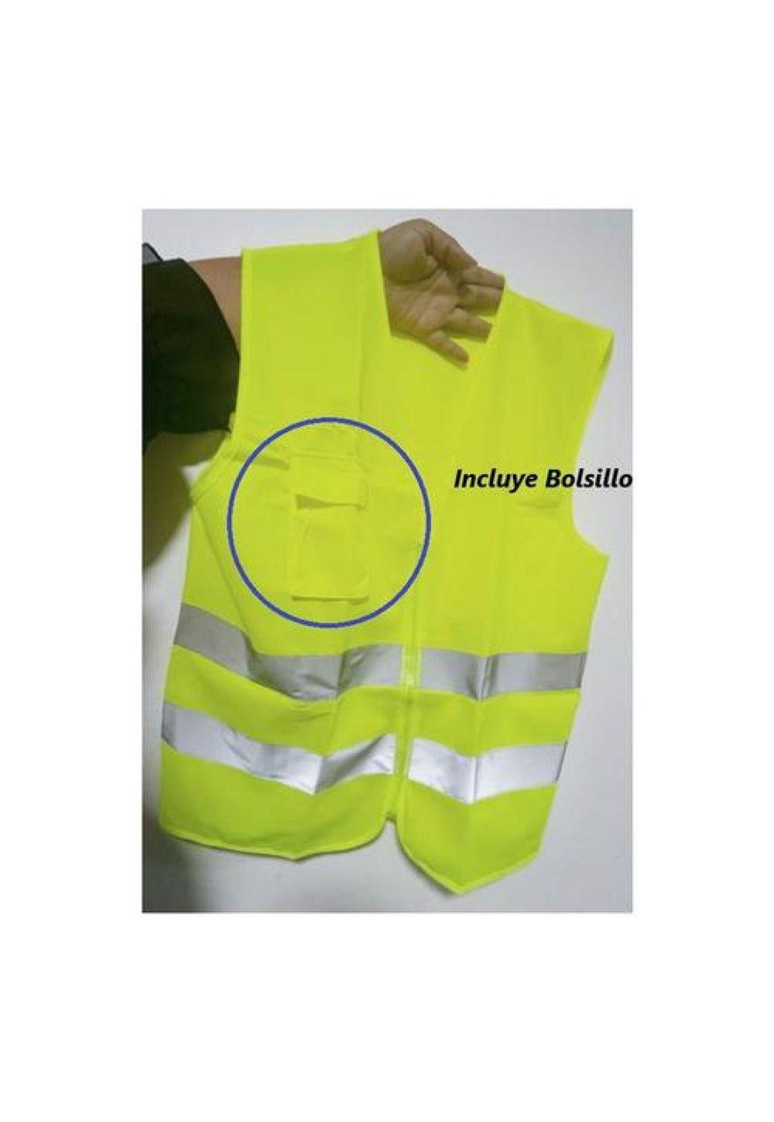 Chaleco Reflectante De Seguridad Amarillo Flour-4