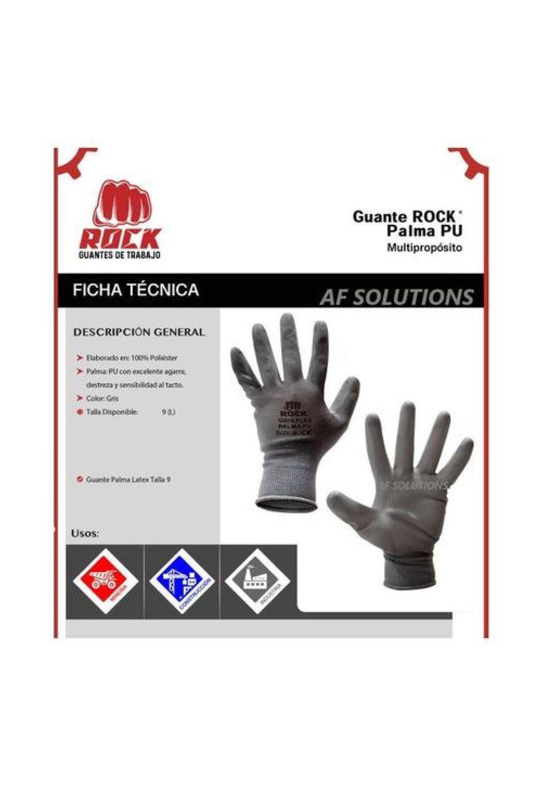 Pack 12 Par Guantes Multipropósito Flex Palma Pu Rock-3