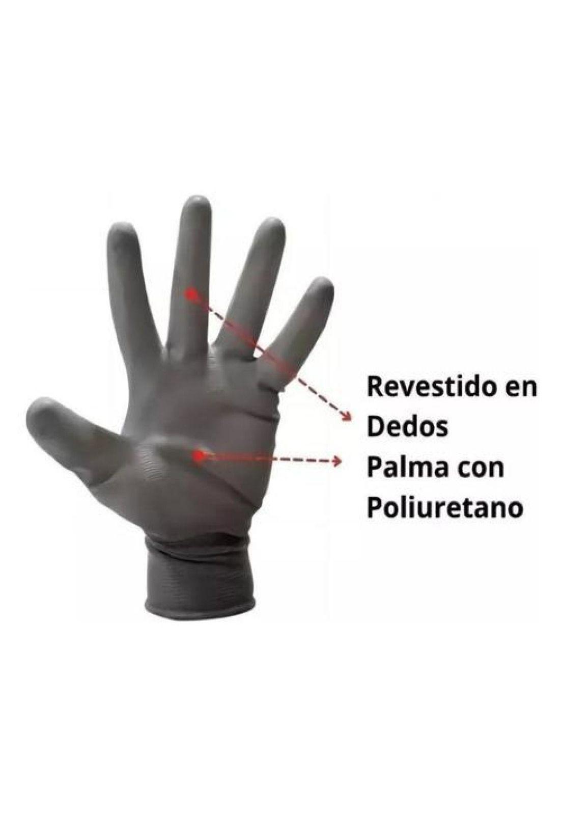Pack 12 Par Guantes Multipropósito Flex Palma Pu Rock-6