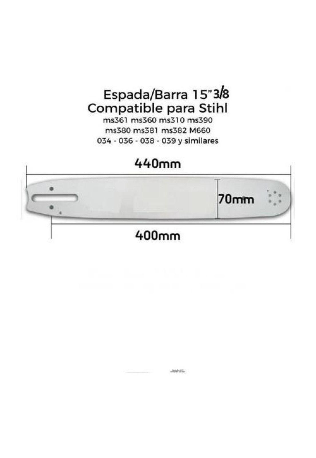 Espada 15 Pulgadas Compatible Con Motosierra Stihl Ms310-3