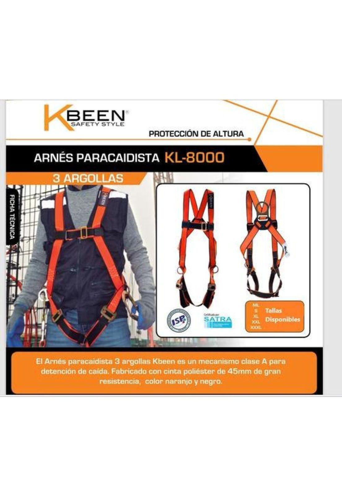 Arnés Paracaidista 3 Argollas Kbeen T/m-l, Xl Certificado-2