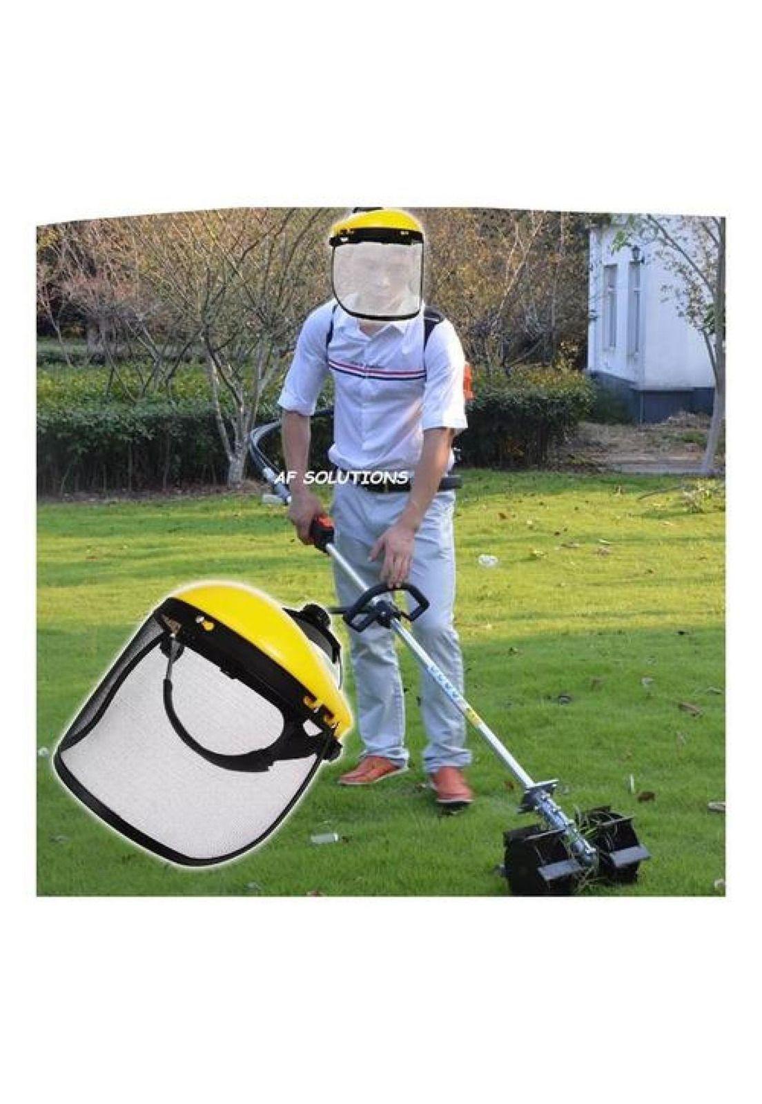 Casquete Con Malla Forestal Protección Facial Desmalezadora-5