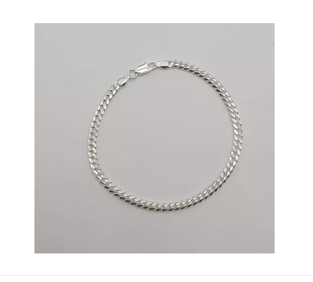 Pulsera Hombre Cubana 4 Mm Italiana 925-1