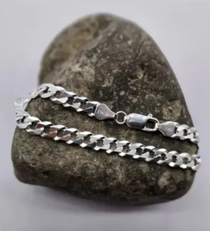 Pulsera Plata Fina Hombre - Modelo Grumet 6 Mm Italiana 925-2