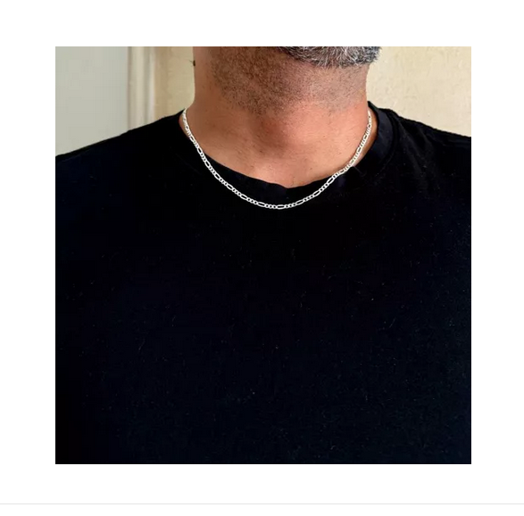 Cadena Hombre Cartier Martillada Plata Italiana 925 - 50 Cm-1