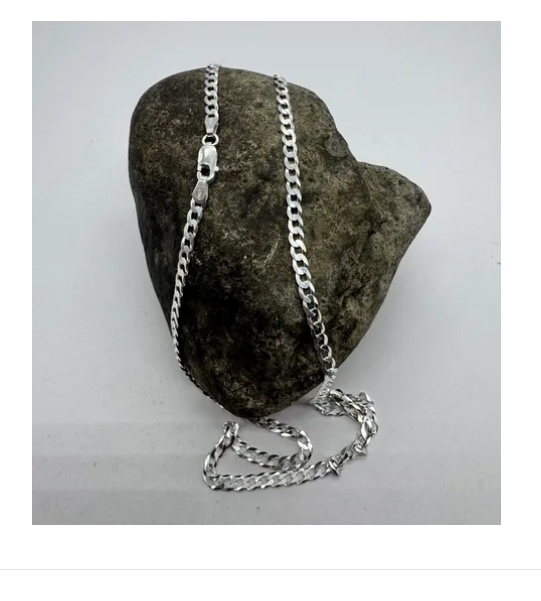 Cadena Hombre Plata Italiana 925 Grumet Corta 50 Cm -2
