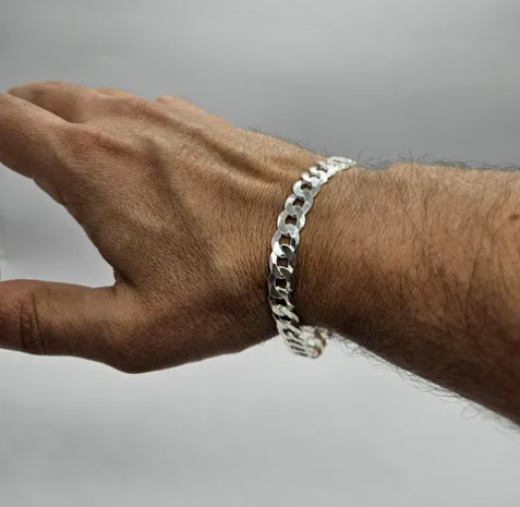 Pulsera Hombre Plata Fina Italiana 925 - Grumet-3