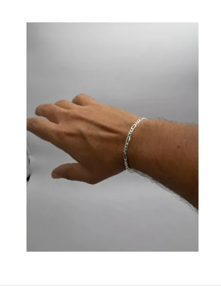 Pulsera Hombre Cartier Plata Fina Italiana 925 4mm-2