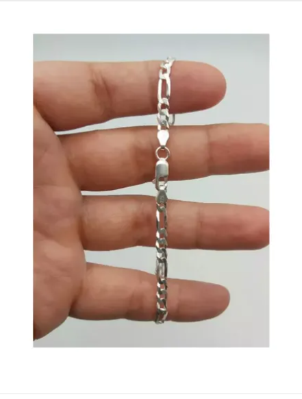 Pulsera Hombre Cartier Plata Fina Italiana 925 4mm-3