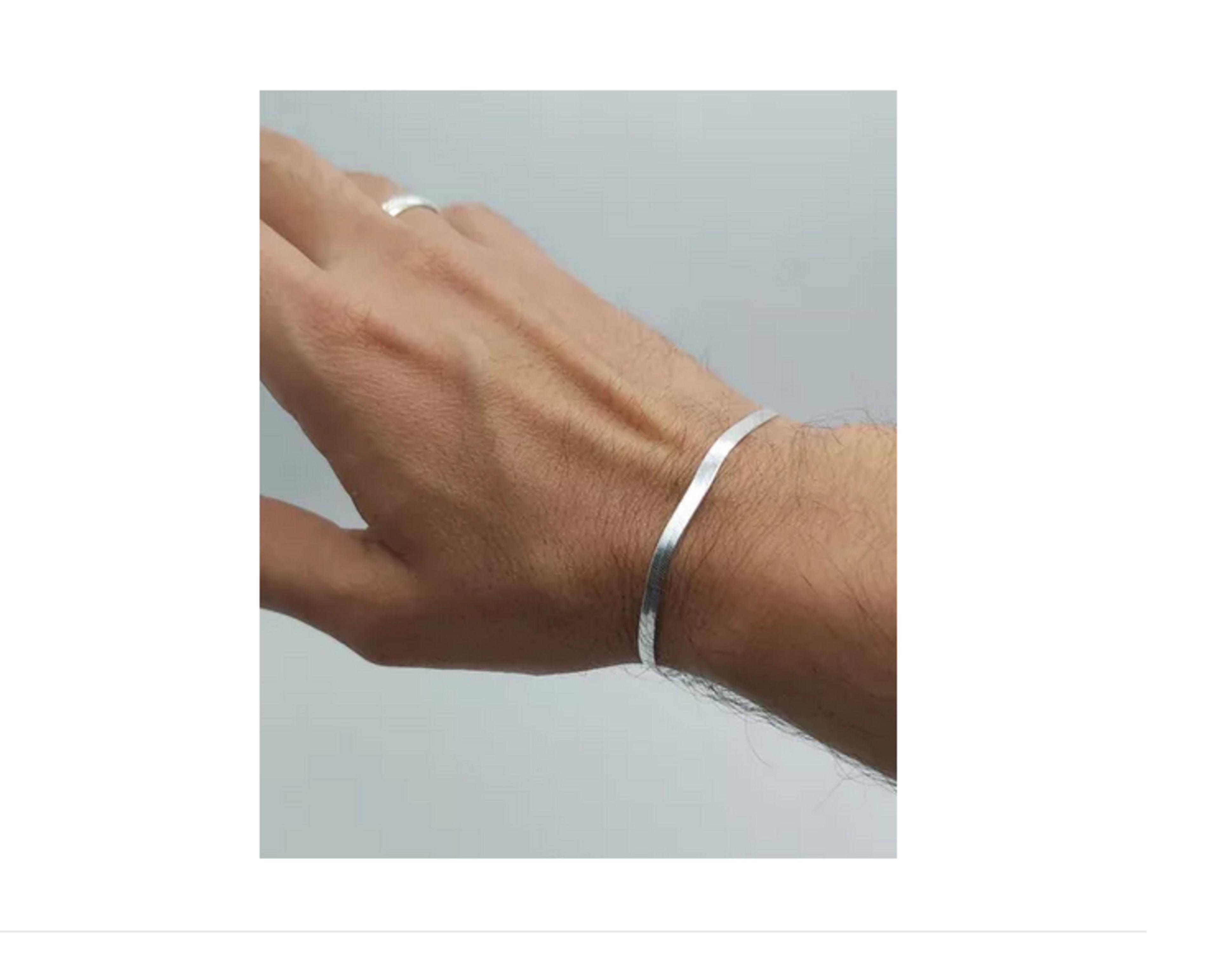 Pulsera Serpiente Plata Fina Italiana 925 - Unisex-3