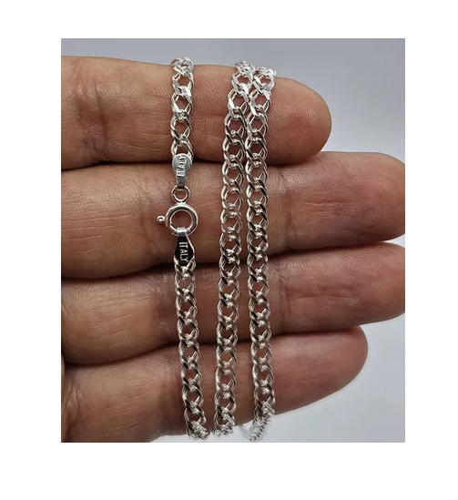 Cadena Hombre Doble Grumet Plata Italiana 925 - 50 CM-5