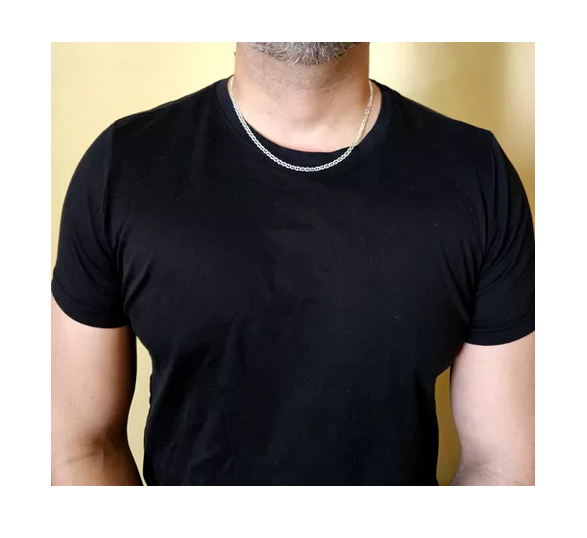 Collar Estilo Gucci Plata Fina Italiana 925 - Cadena Hombre-2
