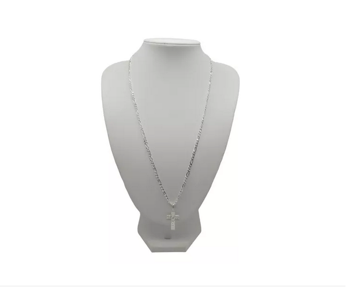 Colgante Cruz Con Cadena Cartier Plata Italiana 925 -hombre -0