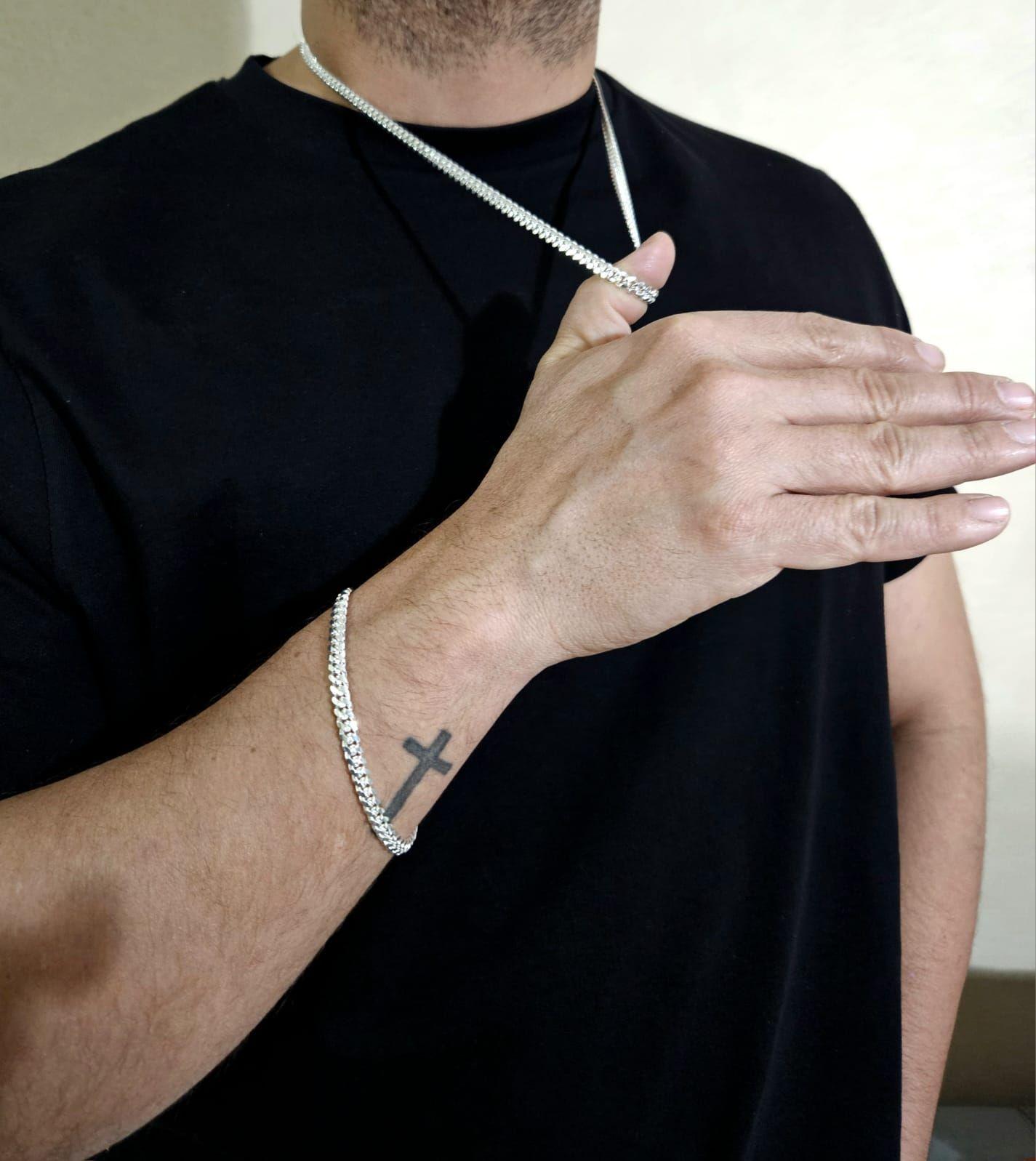 Cadena Cubana Hombre Plata Fina Italiana 925 - 5 mm-2