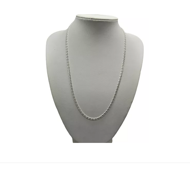 Cadena Hombre Plata Italiana 925 Ojo De Tigre 55cm-0