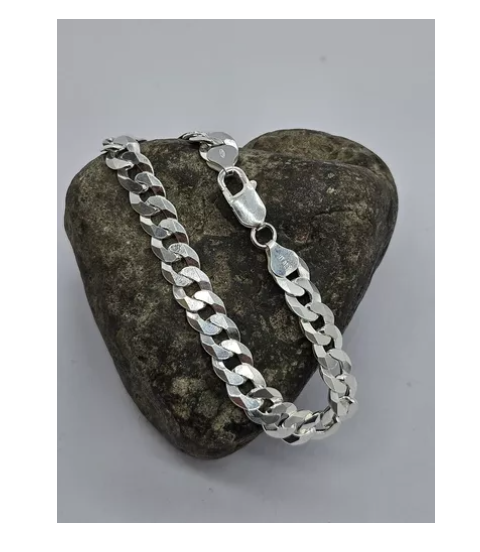 Pulsera Grumet Gruesa Hombre Plata Fina Italiana 925 -2