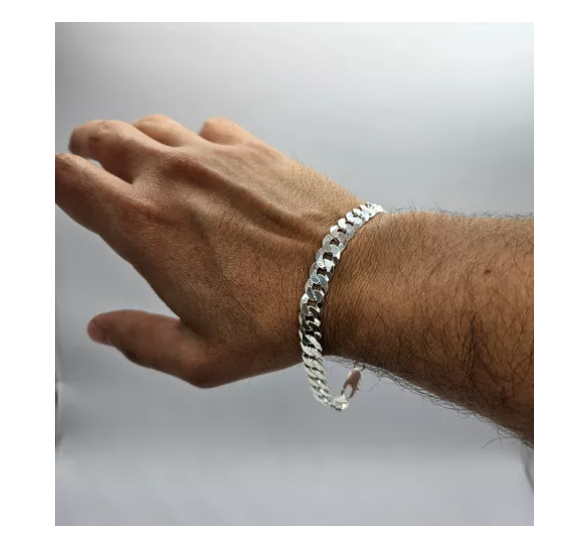 Pulsera Grumet Gruesa Hombre Plata Fina Italiana 925 -3