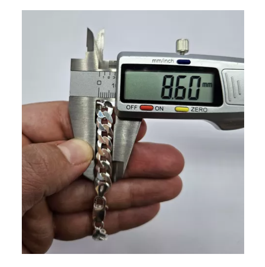 Pulsera Grumet Gruesa Hombre Plata Fina Italiana 925 -5