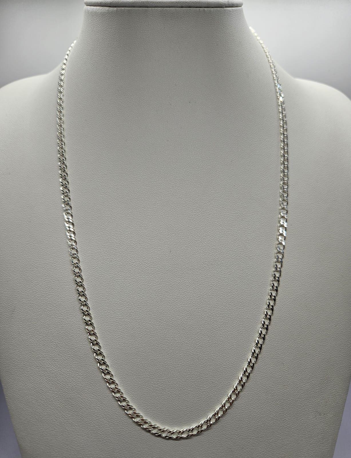 Cadena Doble Grumet Plata Fina Italiana 925 Hombre - Collar-5