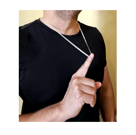 Cadena Hombre Grumet Larga 70 Cm Plata 925-1