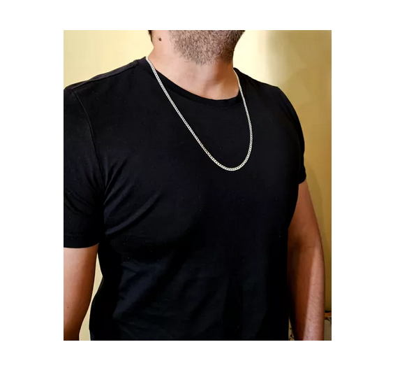 Cadena Hombre Grumet Larga 70 Cm Plata 925-2
