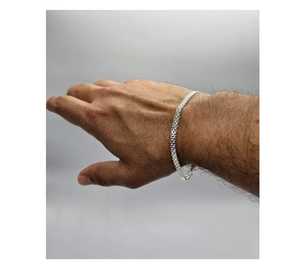 Pulsera Exclusiva Hombre Plata Italiana 925 - Modelo Bismark-2