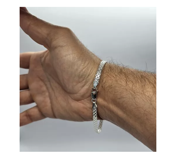 Pulsera Exclusiva Hombre Plata Italiana 925 - Modelo Bismark-6