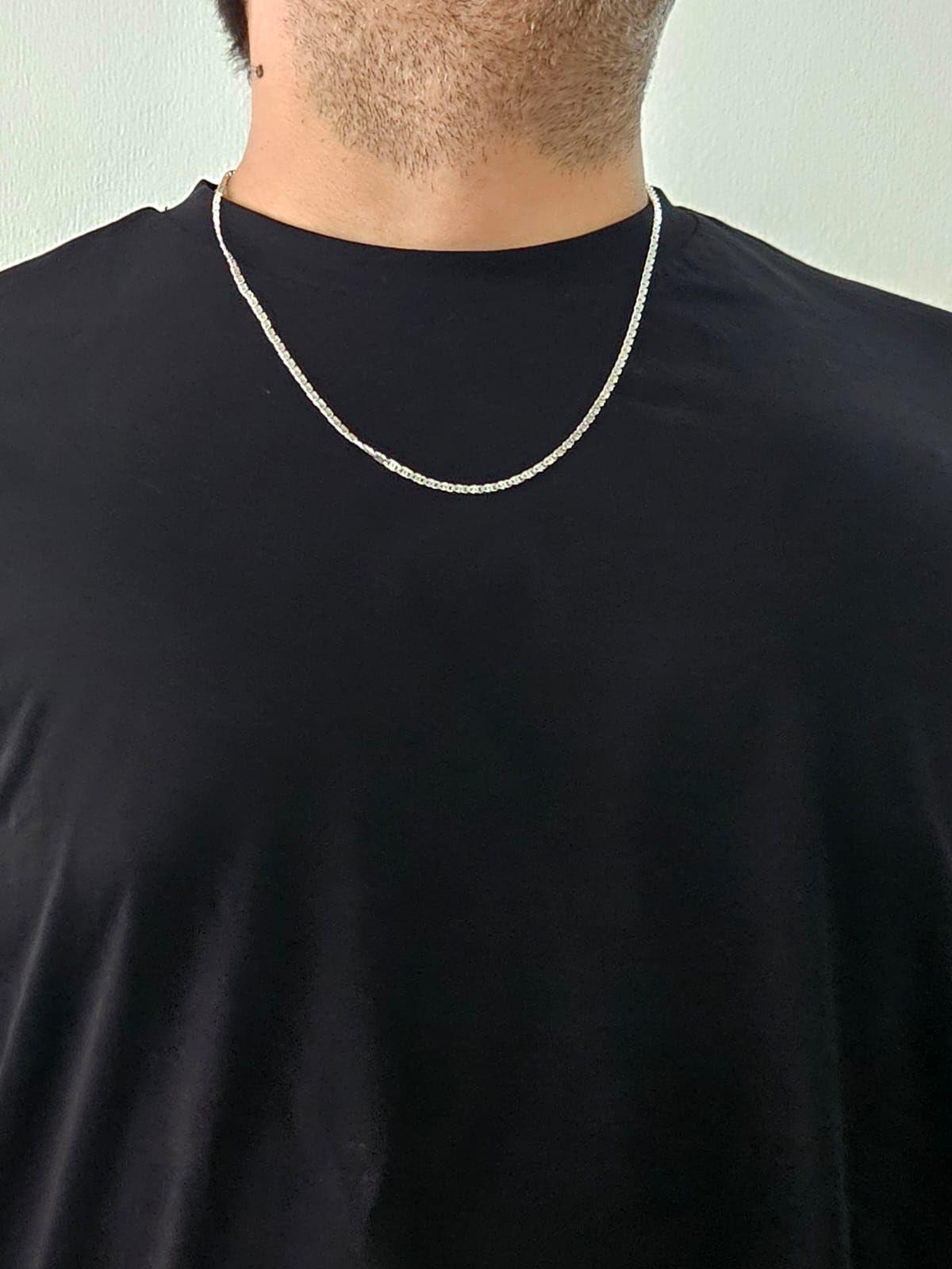 Cadena Ojo De Tigre Plata Fina Italiana 925 - Hombre 60 Cm-2