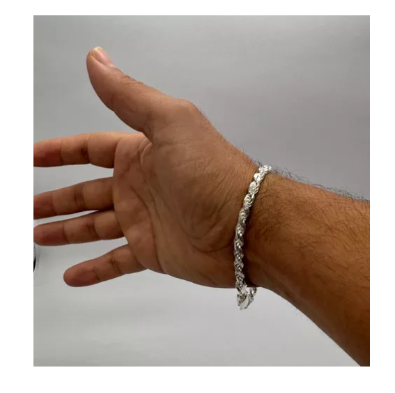 Pulsera Hombre Turbillon Plata Italiana 925 - 20.5 CM-2