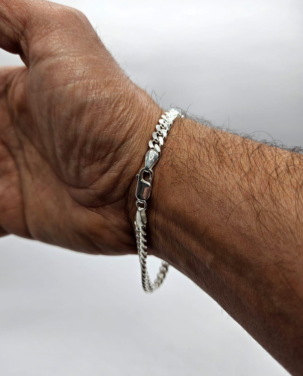 Pulsera Cubana Hombre Plata Italiana 925 - 5 mm-2