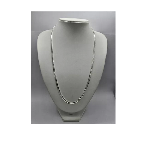Cadena Cubana Plata Fina Italiana 925 - 4 Mm Collar Hombre-3