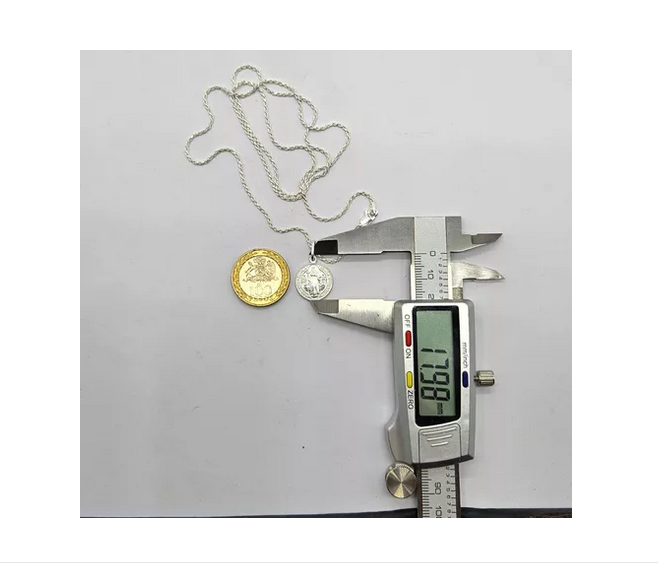 Colgante San Benito + Cadena Plata Italiana 925 Unisex-2