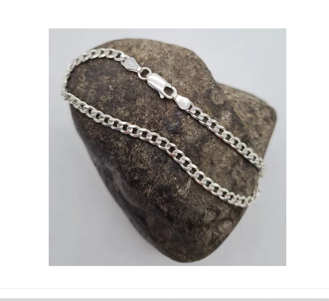 Pulsera Plata Italiana 925 Grumet Hombre - 4mm-7