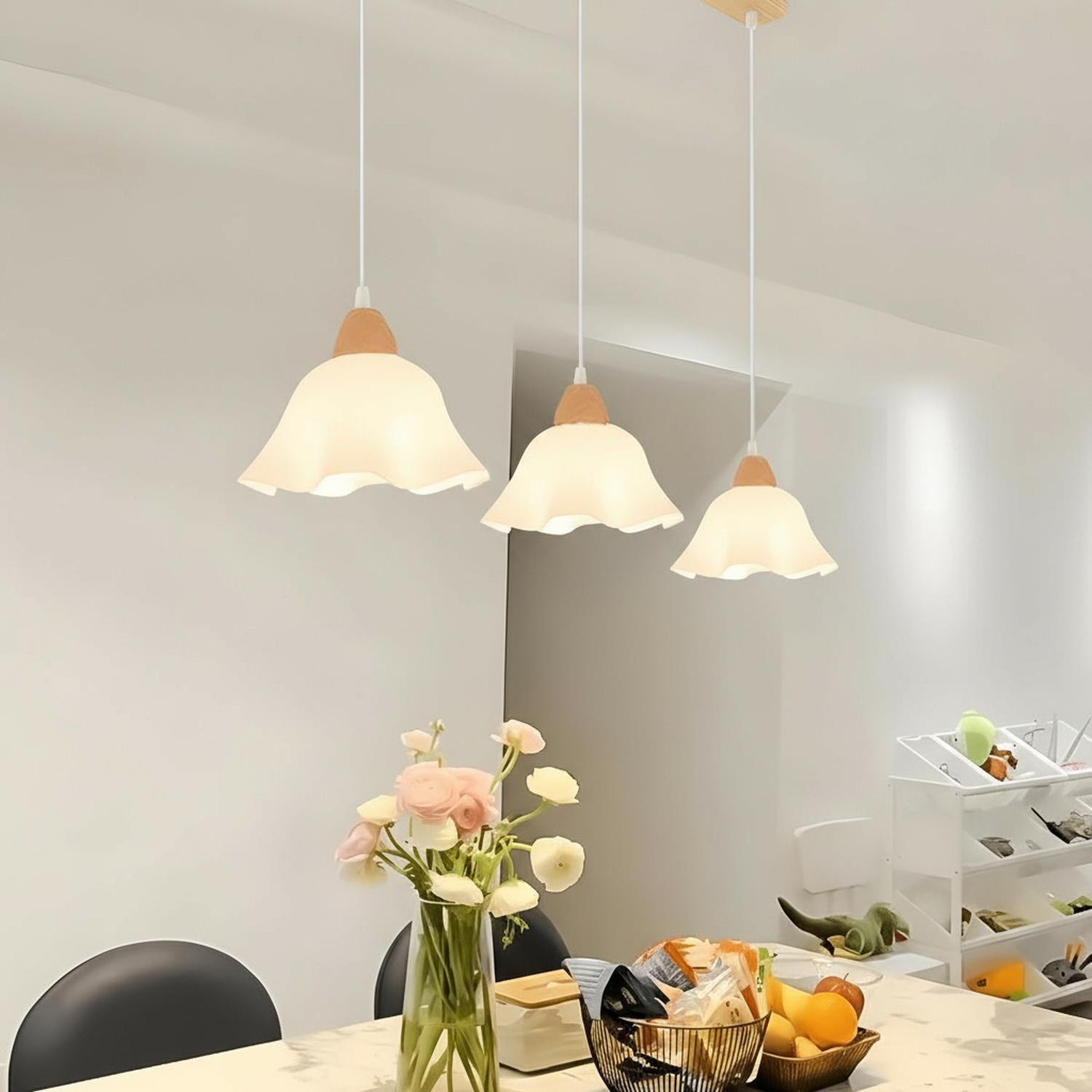 Lampara Colgante Kivs Bonn Wood Triple Luz E27 Lampara De Techo Color Blanco Floral Designs (p29)-0